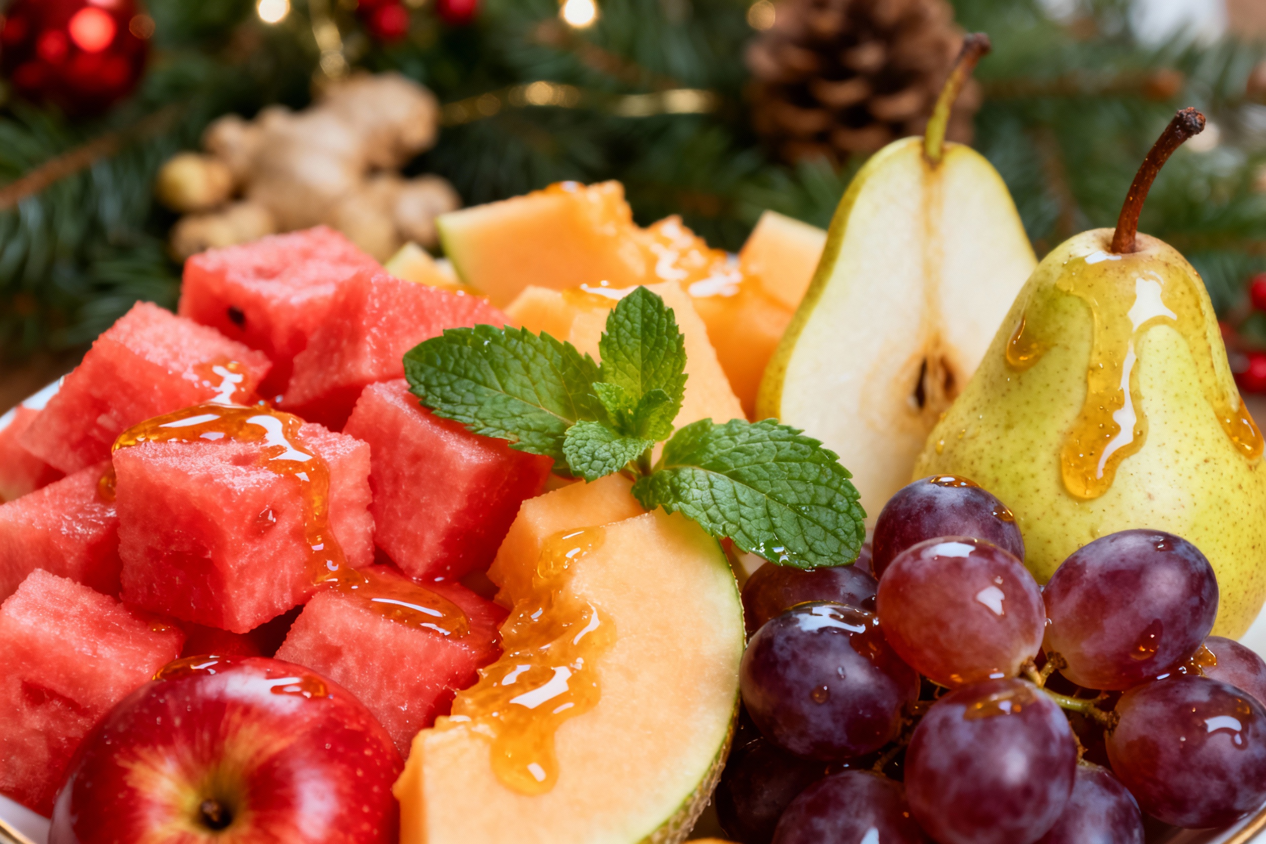 Frutas Frescas com Calda de Mel